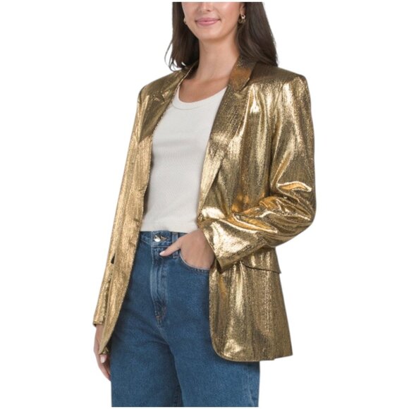 SUGAR LIPS Primadonna Metallic Fitted Blazer - Picture 1 of 2